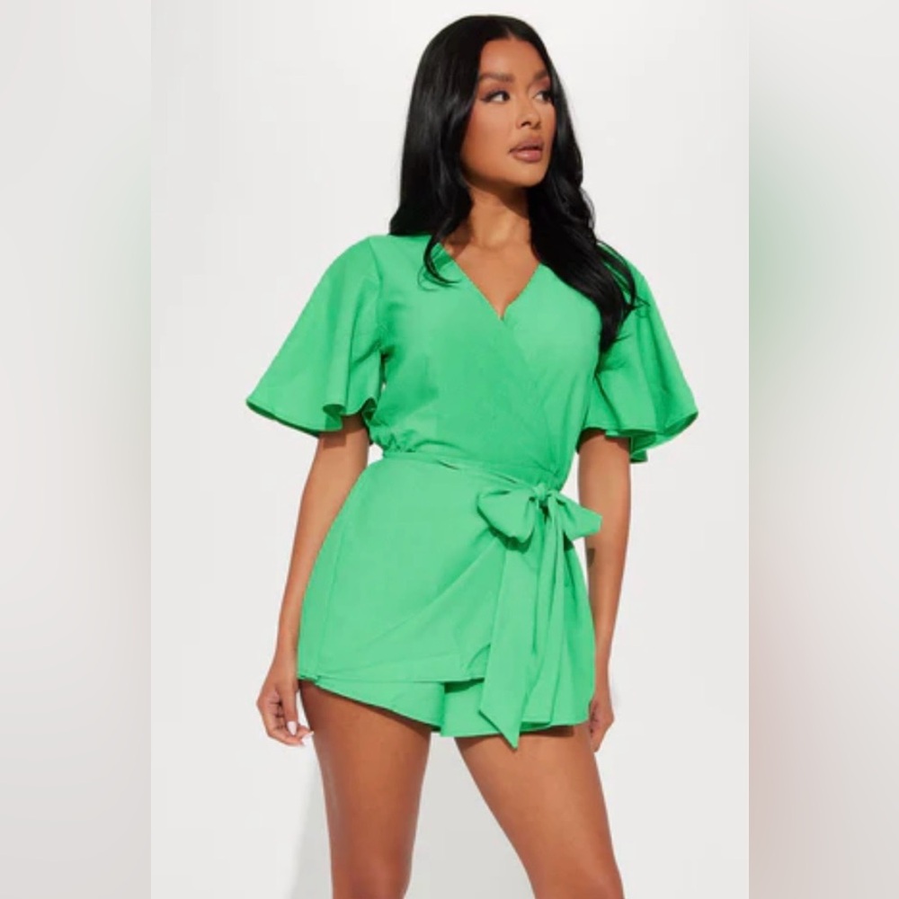 HYFVE Vibrant Green Wrap Romper